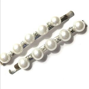 Faux Pearl & Rhinestones Bobby Pin Set 2
